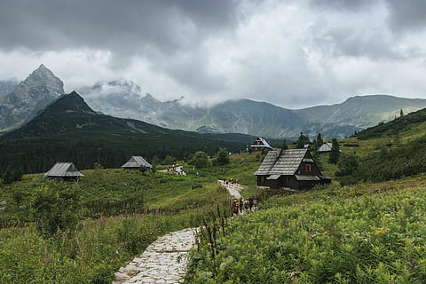 Brown Wooden House, 4k wallpaper, clouds, cloudy, dark clouds HD wallpaper