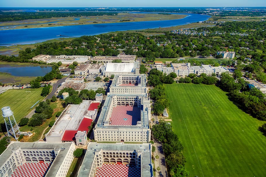 the citadel, military academy, landmark, historic, aerial view, HD wallpaper