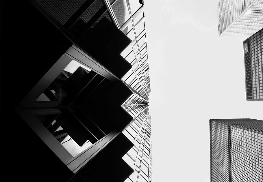 worm eye of high rise building, architecture, tower, looking up HD wallpaper