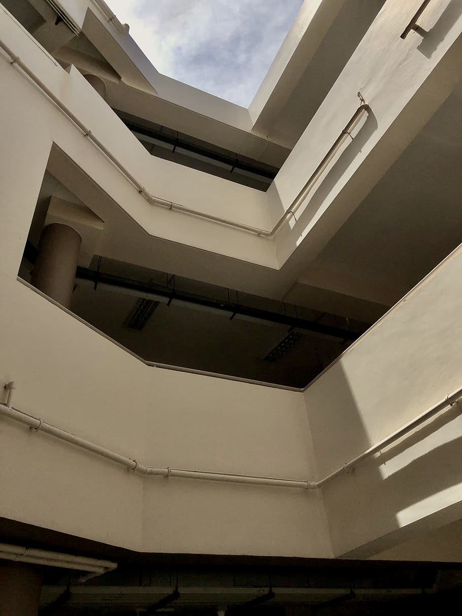 architecture, building, window, skylight, staircase, floor HD wallpaper