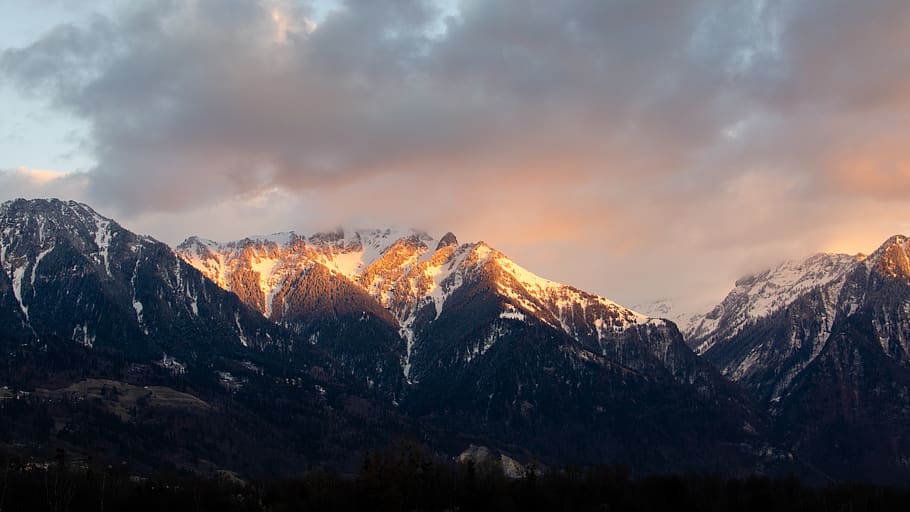 mountain under cloudy sky, scenics - nature, mountain range, cloud - sky HD wallpaper