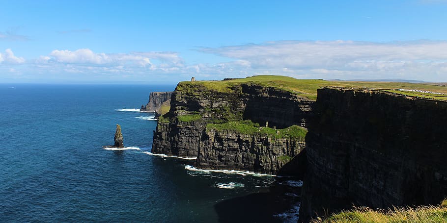 Cliffs of Moher, nature, outdoors, sea, land, water, ocean, shoreline HD wallpaper