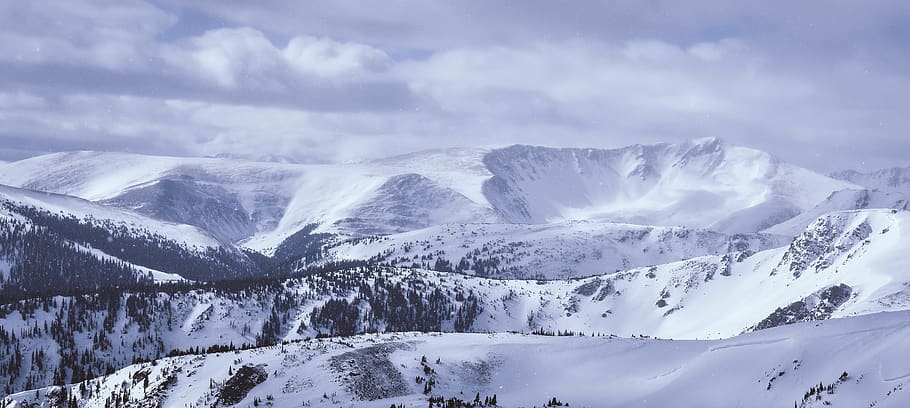 Snow-covered Mountain, environment, landscape, mountain peak HD wallpaper