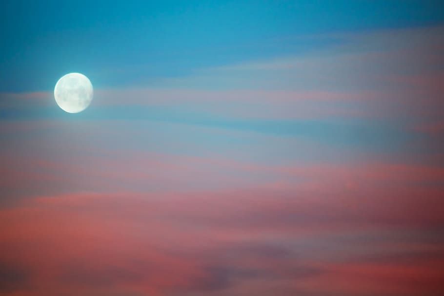 morning, moon, moonlight, sky, clouds, beauty in nature, cloud - sky HD wallpaper