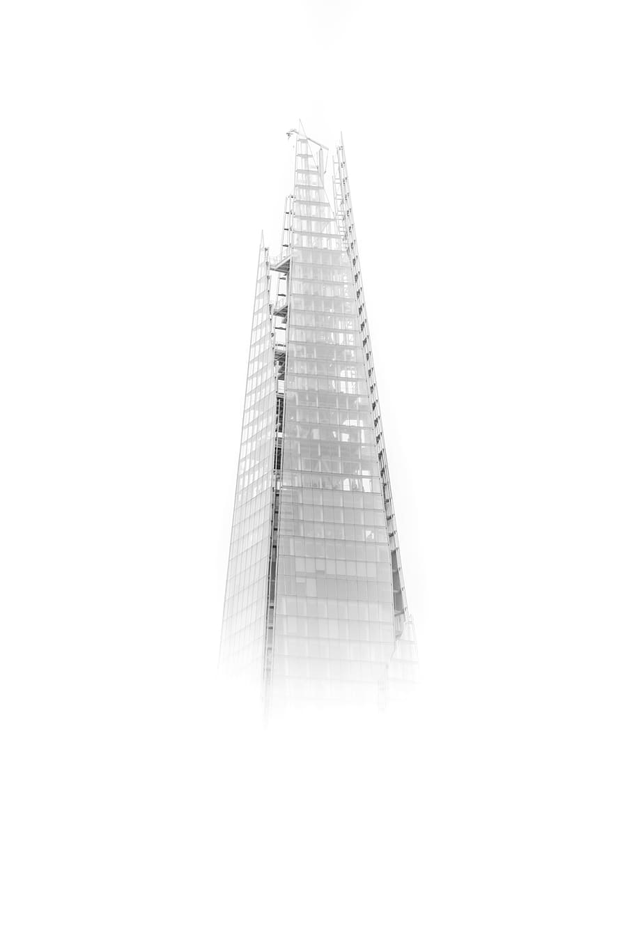 high-rise building with fogs, cloudy, the shard, architecture HD wallpaper