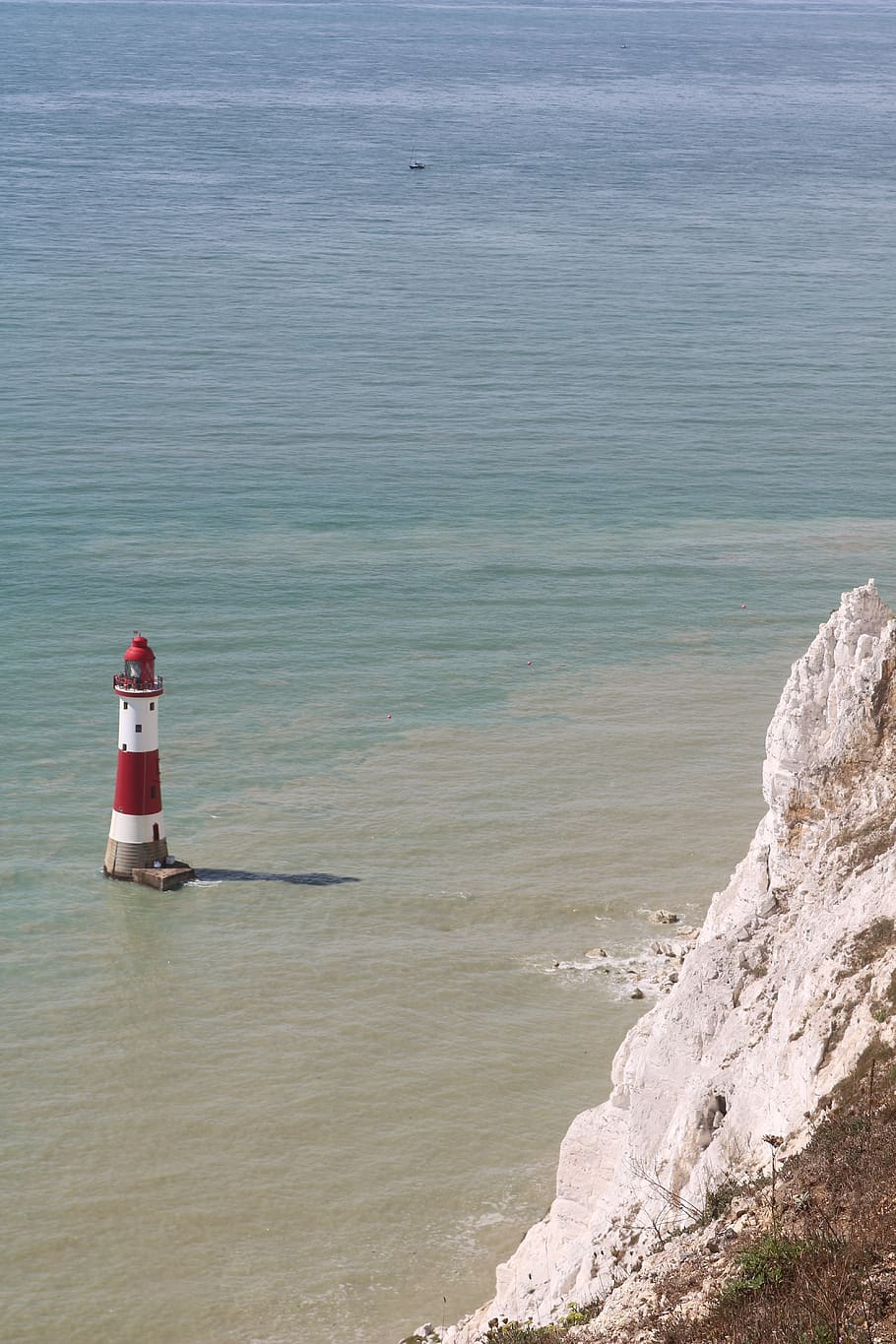 beachy head, eastbourne, england, lighthouse, water, sea, guidance, HD wallpaper
