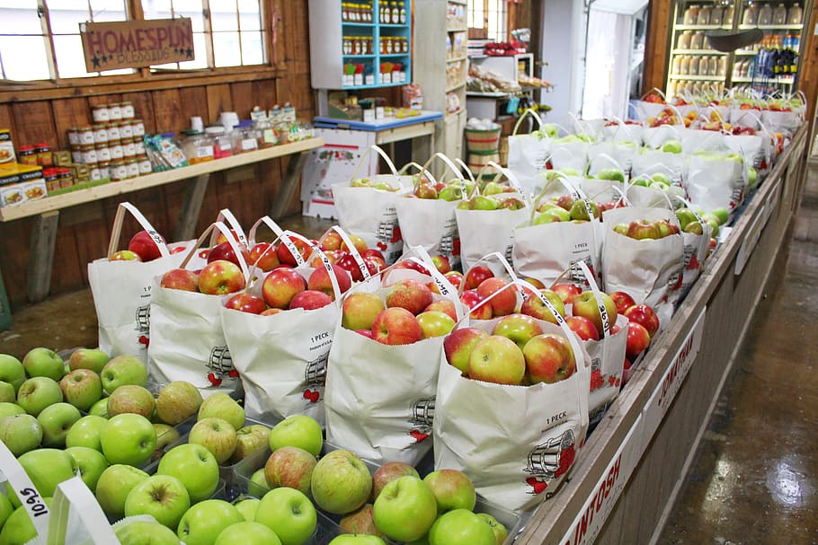 Photo of Apples in Supermarket, commerce, delicious, fresh, fruit HD wallpaper