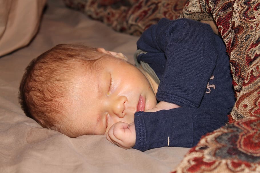 baby, sleeping, childhood, lying down, relaxation, furniture HD wallpaper