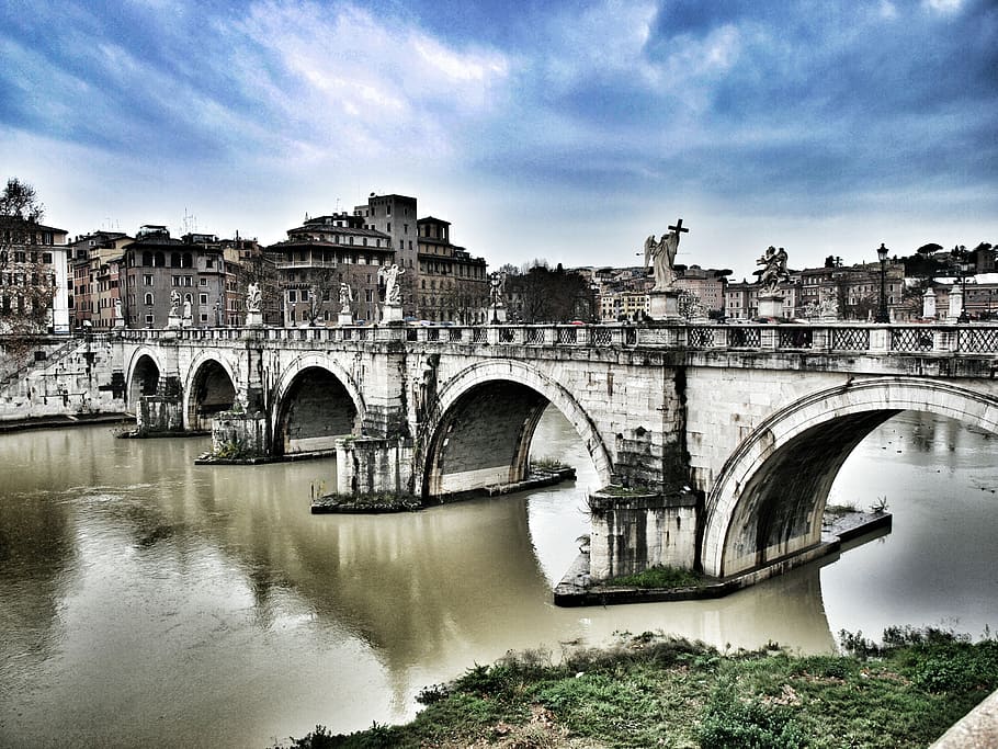 italie, rome, built structure, architecture, water, bridge HD wallpaper