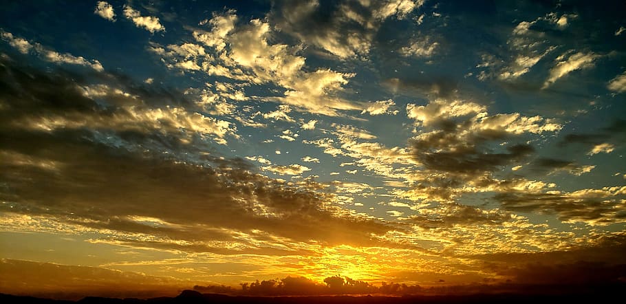 cloud - sky, sunset, scenics - nature, beauty in nature, orange color HD wallpaper