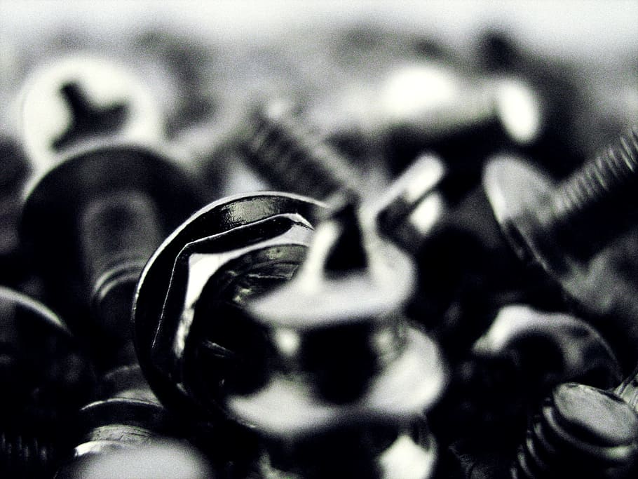 screws, closeup, heap, chrome, steel, nobody, many, heavy, bolt HD wallpaper