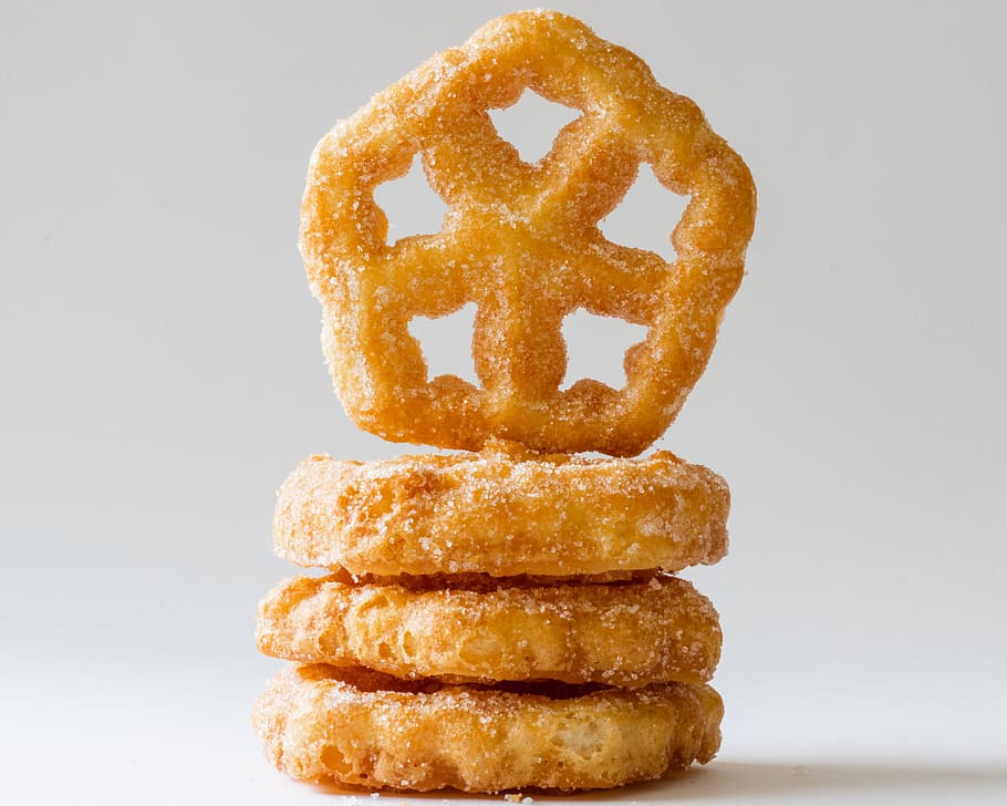 sugar-filled cookies, food, food and drink, stack, studio shot HD wallpaper
