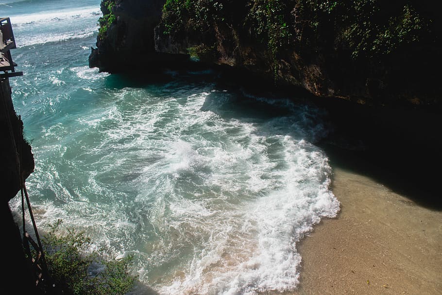 indonesia, bali, sand, fun, sea, ocean, waves, nature, holiday HD wallpaper