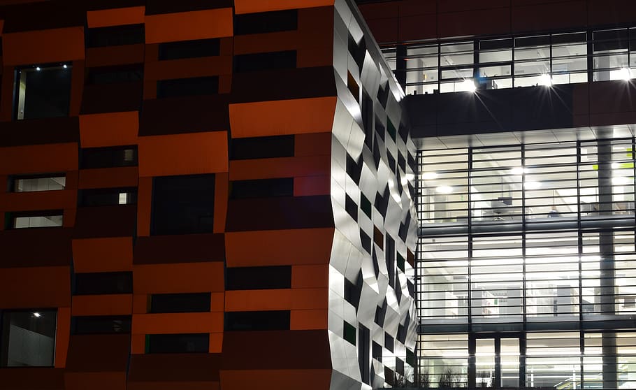 building, architecture, texture, windows, offices, library HD wallpaper
