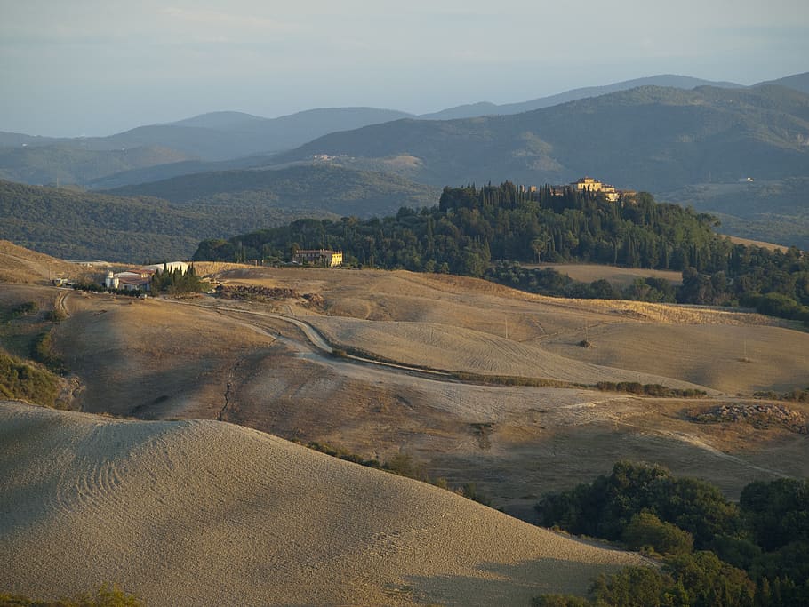 tuscany, volterra, september, landscape, hill, agriculture HD wallpaper