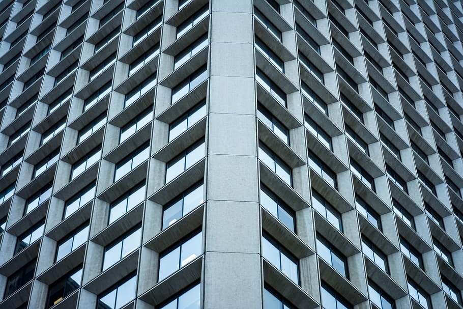 concrete high-rise building, architecture, building exterior HD wallpaper