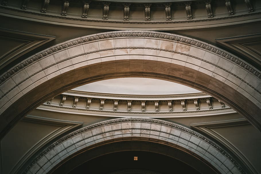 architecture, building, window, arched, staircase, skylight HD wallpaper