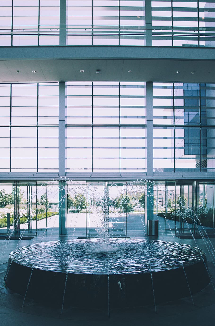 interior design, fountain, light, architecture, built structure HD wallpaper