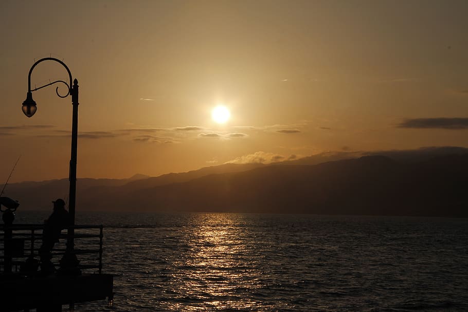 sunset, sea, ocean, sky, water, clouds, twilight, nature, beach HD wallpaper