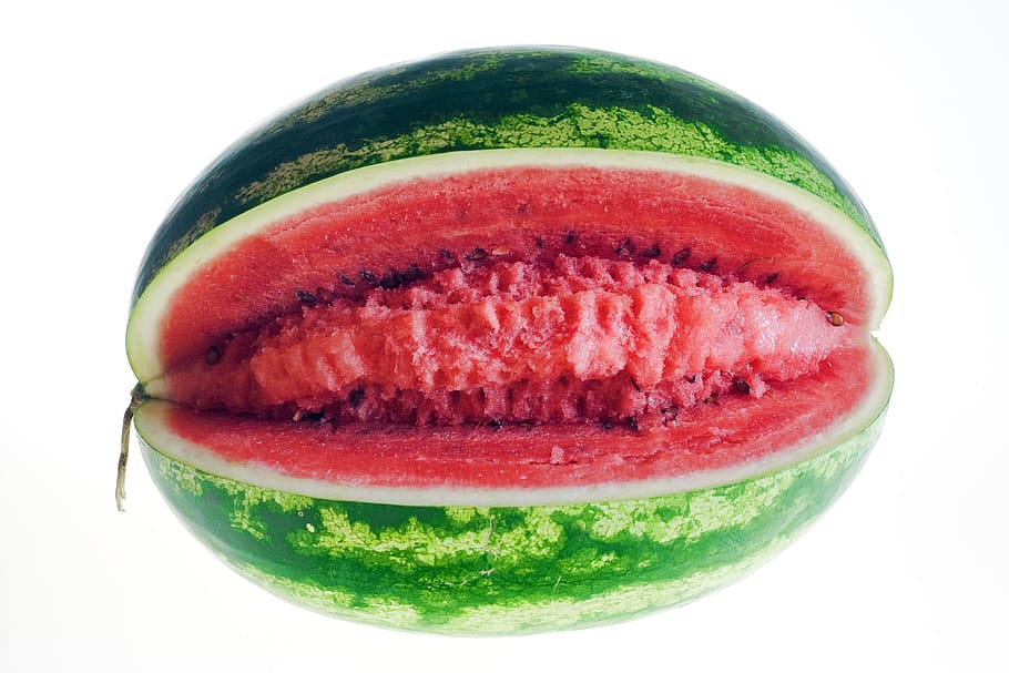 watermelon, slice, isolated, white, dietfood, red, healthyfood HD wallpaper