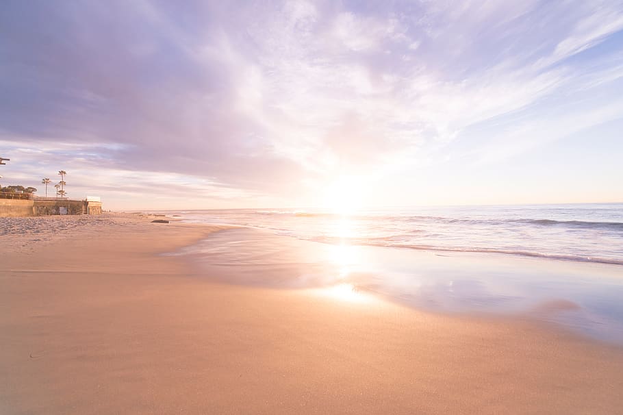 sea, ocean, water, waves, nature, rocks, horizon, blue, sky HD wallpaper