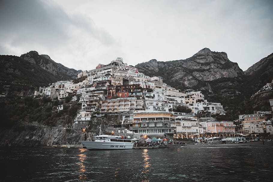 Santorini, boat, vehicle, transportation, water, watercraft, vessel HD wallpaper
