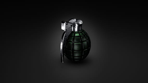 grenade, war, weapon, world war i, render, green grenade, simple HD wallpaper