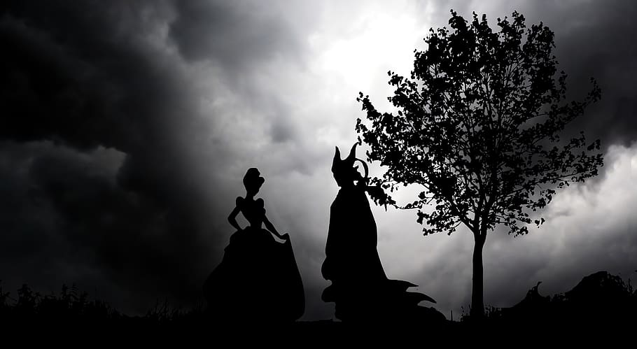 night, conte, witch, fantasy, nature, landscape, mystical, atmosphere HD wallpaper