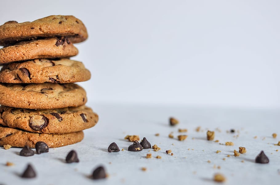 cookies on white surface, food and drink, stack, baked, sweet food