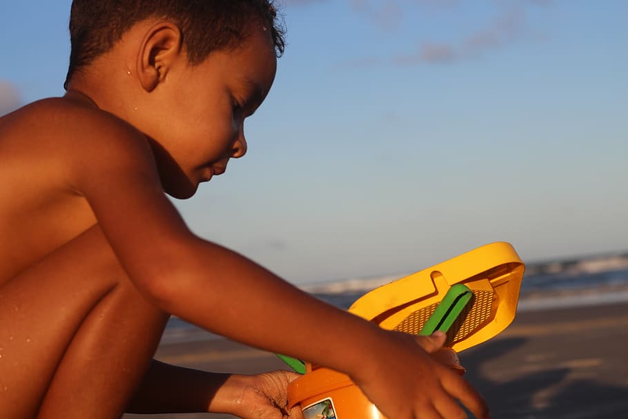 child, beach, sand, ocean, children, childhood, happiness, people HD wallpaper