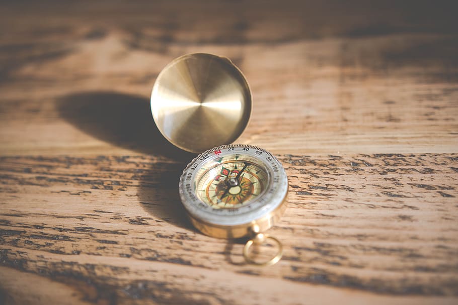 wood, wooden, table, compass, wood - material, still life, indoors HD wallpaper