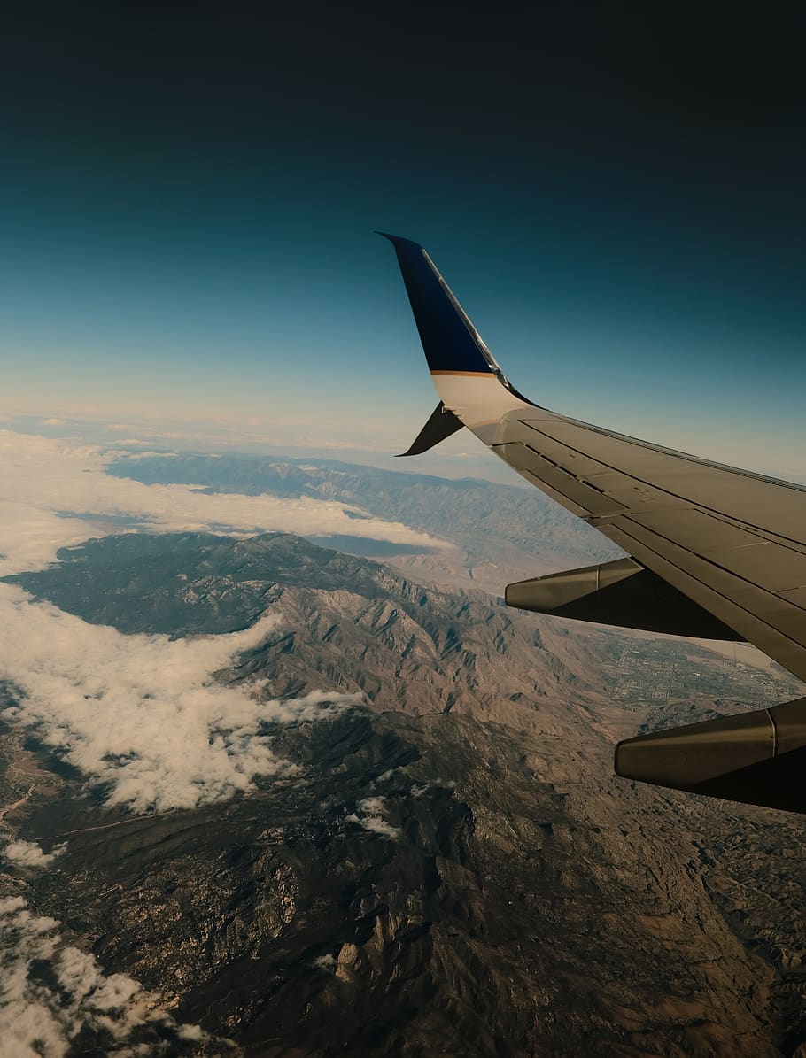airplane wing, glider, transportation, aircraft, landscape, flight HD wallpaper
