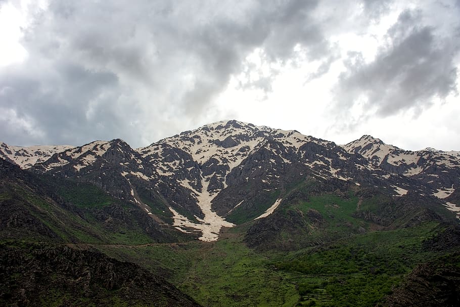 outdoors, nature, mountain, mountain range, slope, peak, ice HD wallpaper