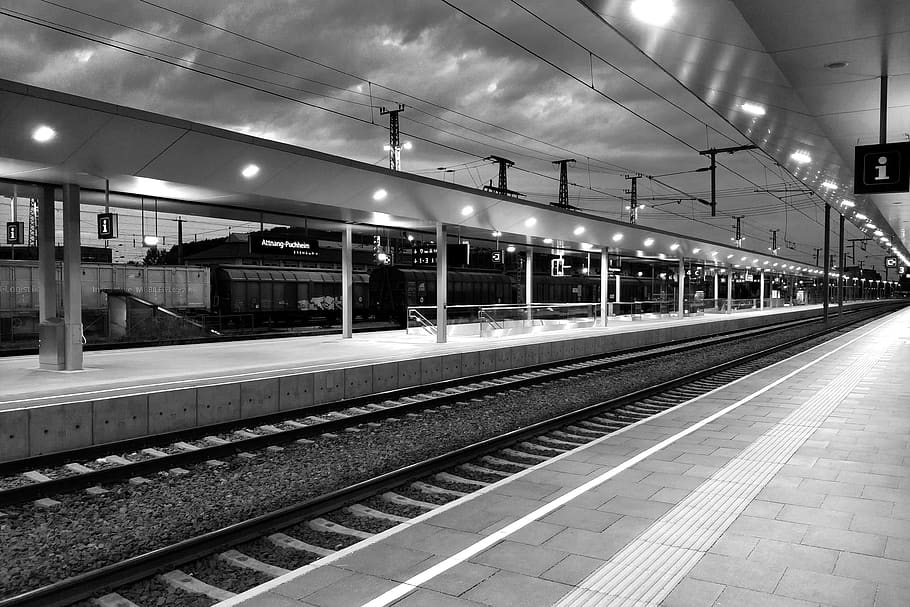 train station, transportation, terminal, vehicle, railway, train track, HD wallpaper