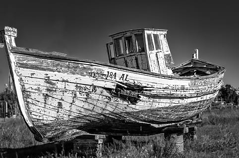 ship, old, vintage, broken, abandoned, shipwreck, boat, nature HD wallpaper