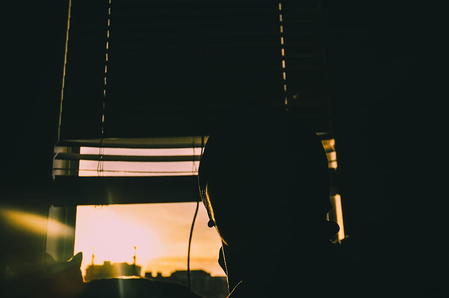 sunlight, silhouette, window, night, architecture, illuminated HD wallpaper