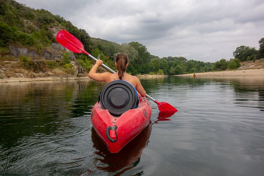 canoe, oar, water, river, gard, france, nature, sport, paddle HD wallpaper