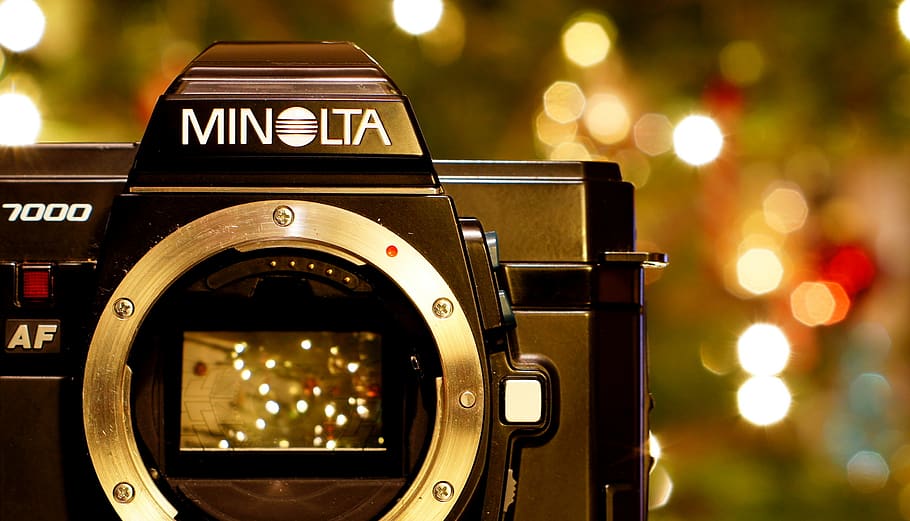 minolta, camera, digital, analog, oldscool, bokeh, body, camerabody HD wallpaper