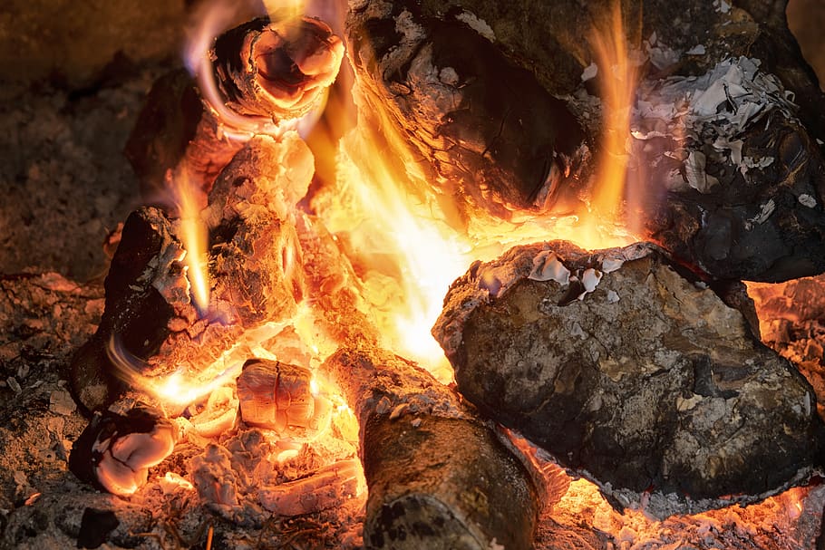 fire, flame, hot, bonfire, campfire, heat - temperature, burning HD wallpaper