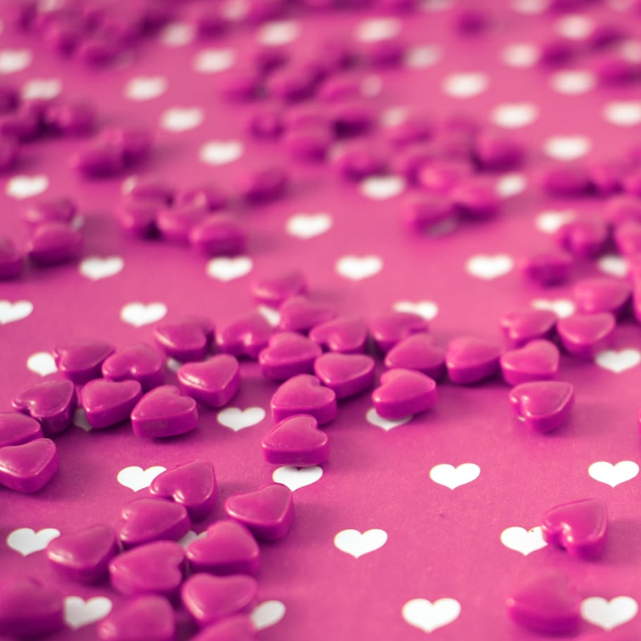 valentine's day, purple, love, hearts, be mine, background, HD wallpaper