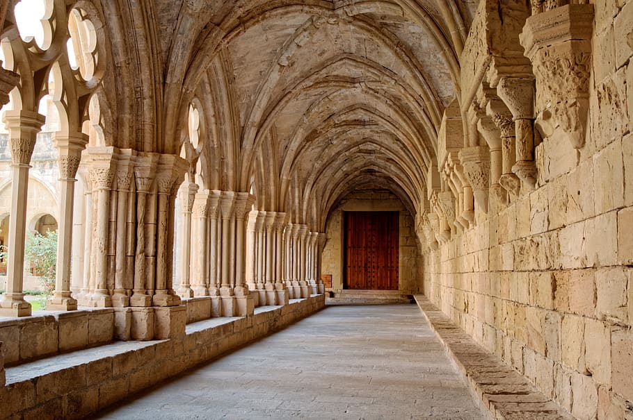 A romanesque monastery constructed out of masonry