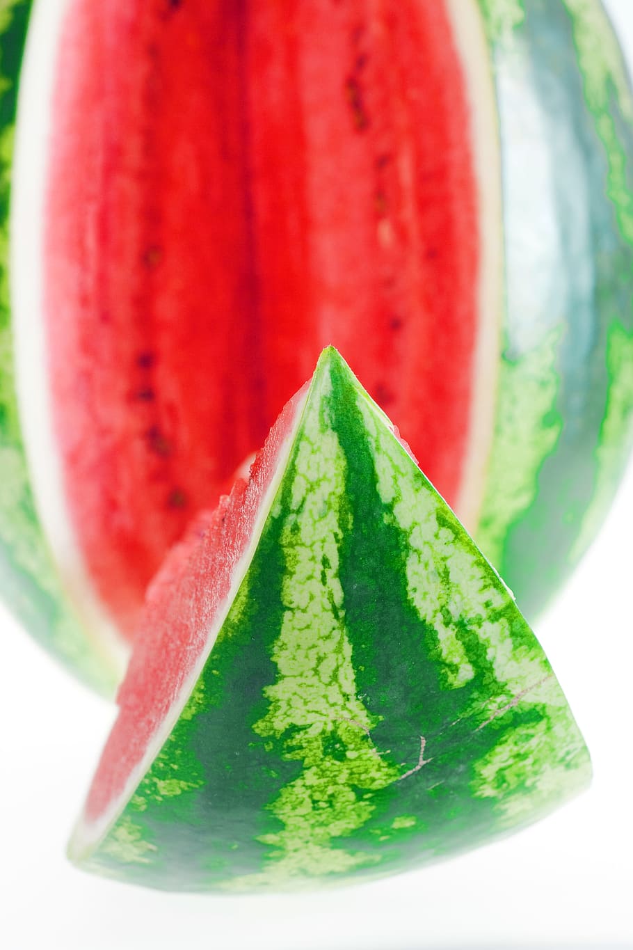 watermelon, slice, isolated, white, sweetfood, red, diet, studio HD wallpaper