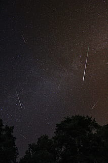meteor shower on sky during nighttime, astroid, star, space, galaxy HD wallpaper