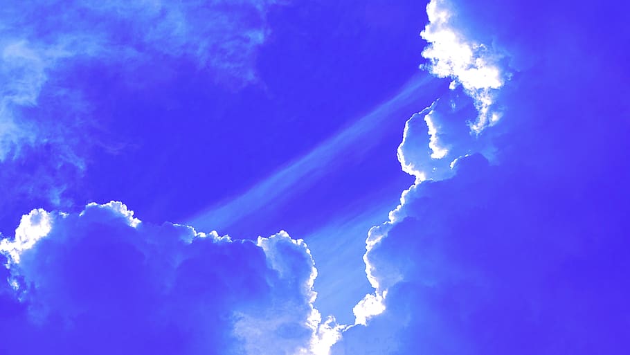 clouds, sky, blue, sunrise, rays, paradise, morning, cloud - sky HD wallpaper