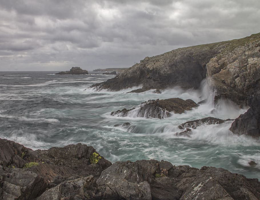 spain, punta furada, sky, water, cloud - sky, beauty in nature HD wallpaper