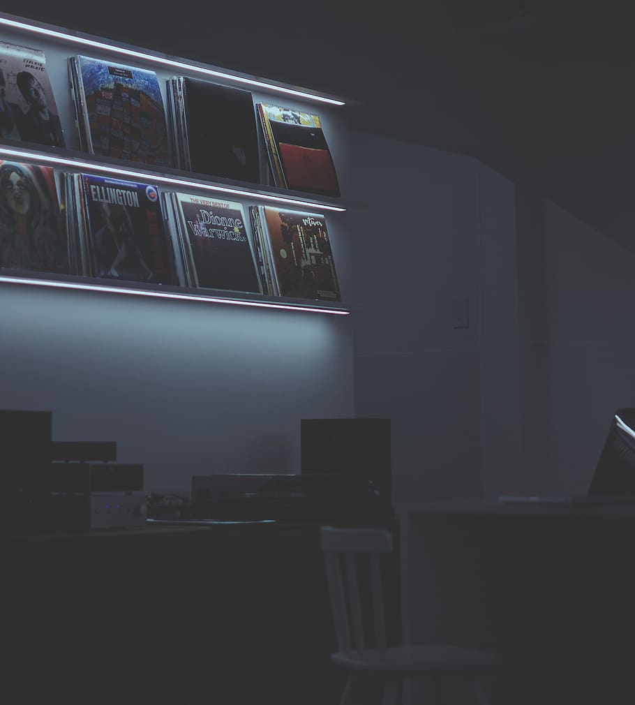 indoors, no people, dark, architecture, built structure, shelf HD wallpaper