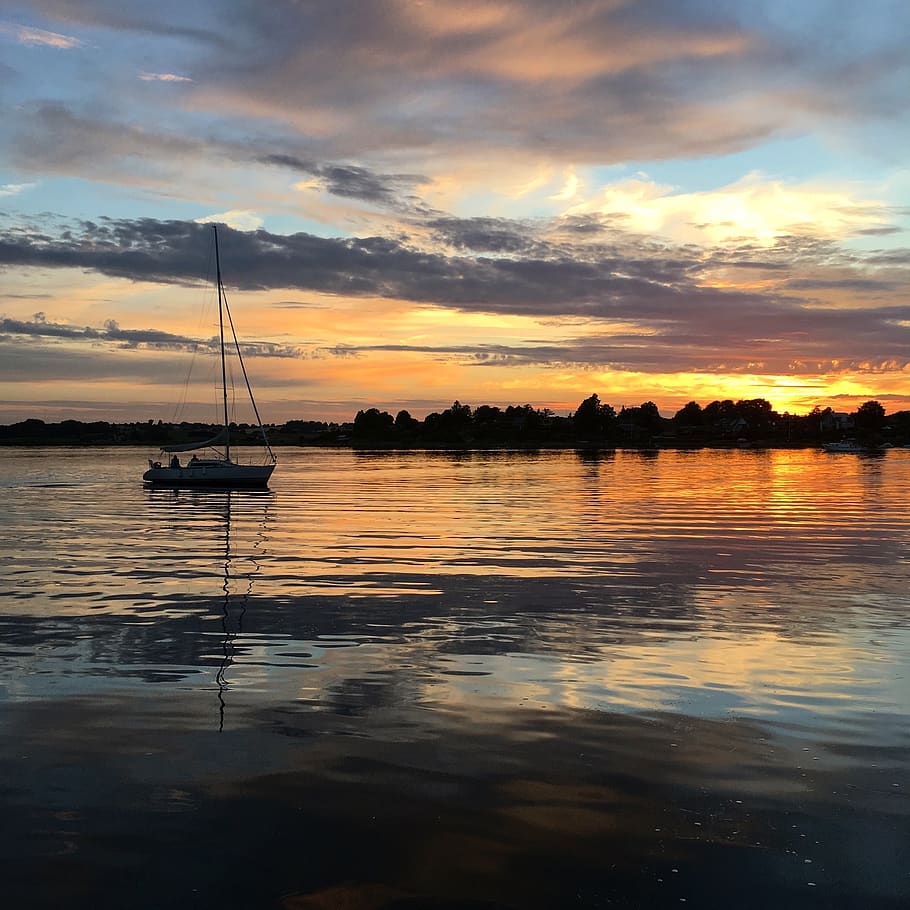 sail, vacations, sunset, landscape, sea, baltic sea, denmark HD wallpaper