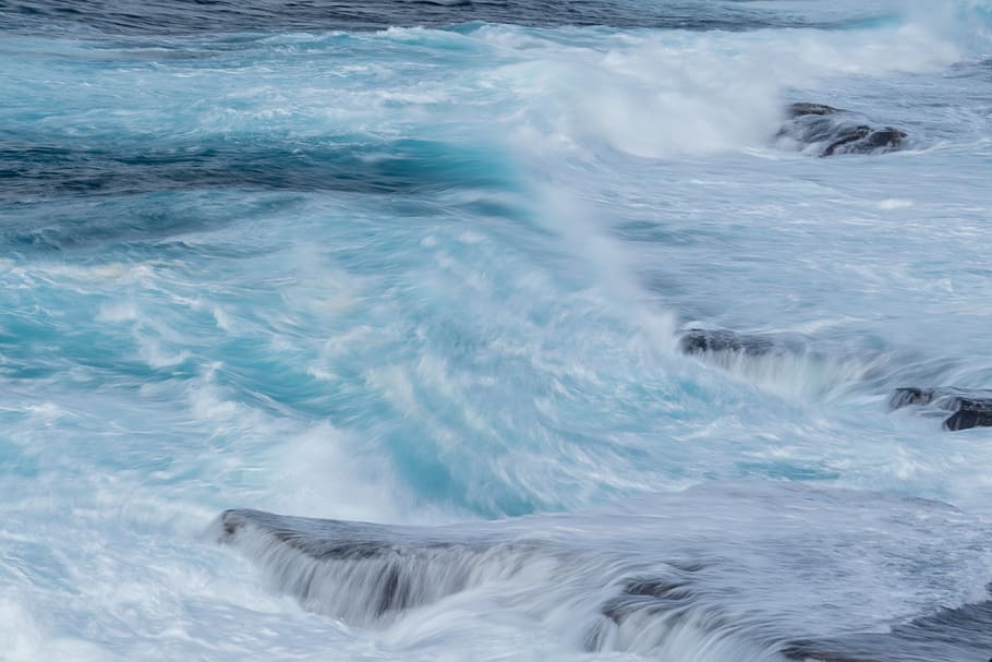 waves, ocean, fine art, slow shutter, abstract, sea, sea scape HD wallpaper