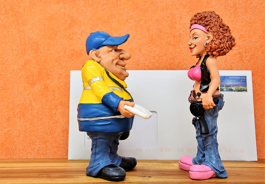 postman, figure, doll, deco, decoration, letters, send, post letter, HD wallpaper