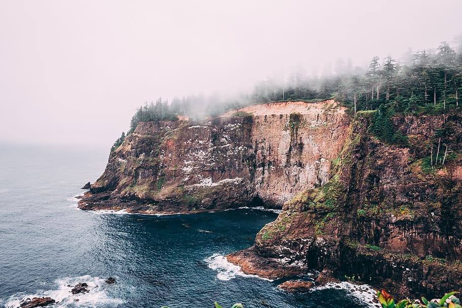 seafront, cliffs, nature, rock, beauty in nature, water, scenics - nature HD wallpaper